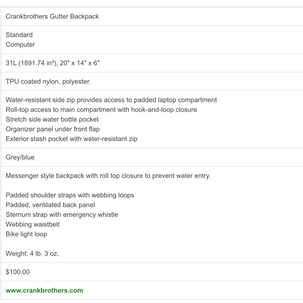 Crankbrothers Gutter Backpack Durable Quality Com… - image 7